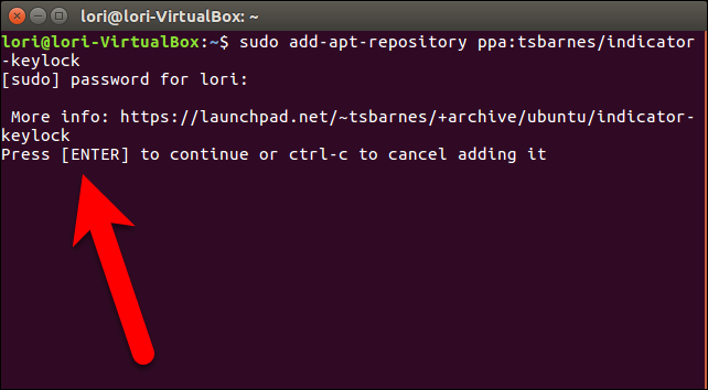Подтвердите добавление репозитория нажатием Enter