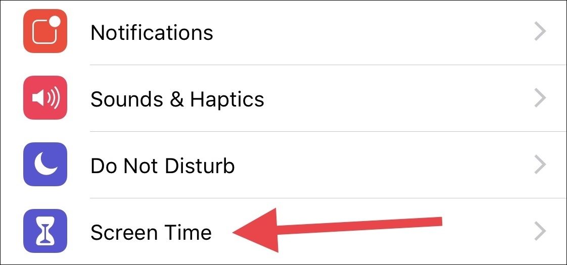Пункт Настройки — Экранное время на iPhone