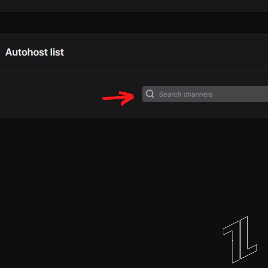 Écran d'ajout de chaînes à la liste Auto-Host