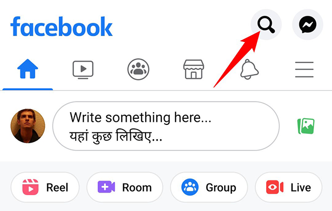 Нажмите значок поиска в правом правом углу экрана.