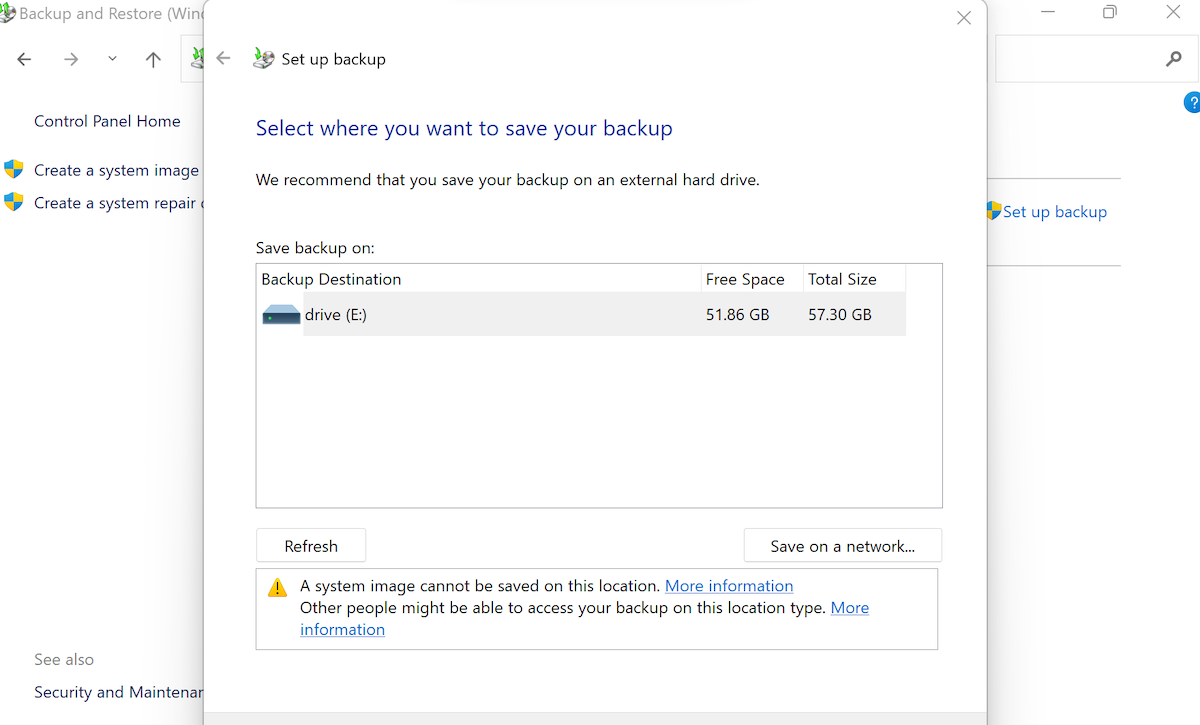 Выбор места для резервного копирования