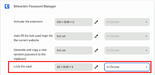 Скриншот, показывающий ключ привязки расширения с доступной опцией