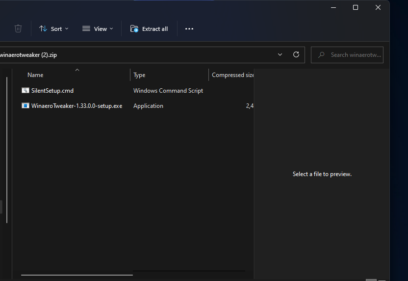 Скриншот опции Extract all в Проводнике