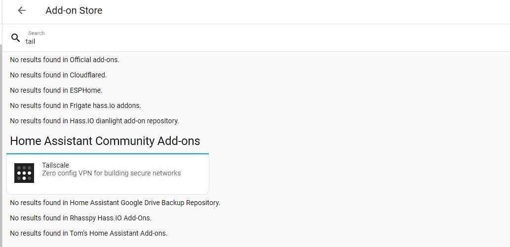 search and install the tailscale add-on in home assistant