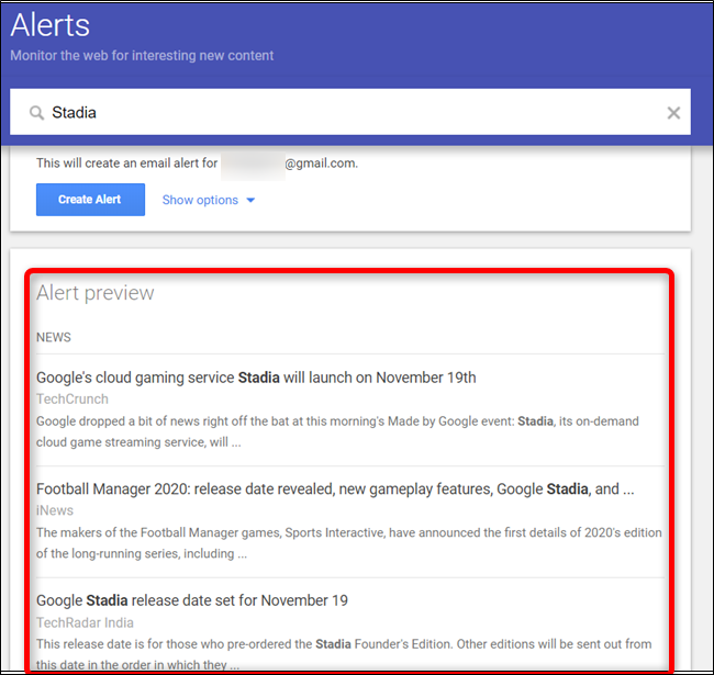 Превью оповещения перед созданием