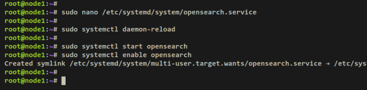 Запуск и включение сервиса OpenSearch