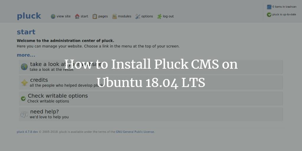 Установка Pluck CMS на Ubuntu 18.04