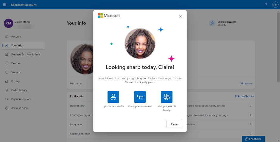 Сообщение о том, что фото профиля успешно обновлено
