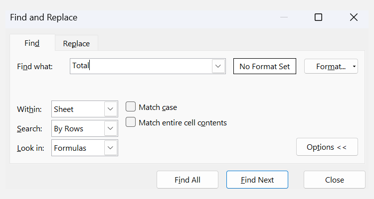 Расширенные параметры поиска в разделе Find в Microsoft Excel
