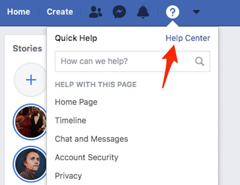 Свяжитесь с поддержкой Facebook