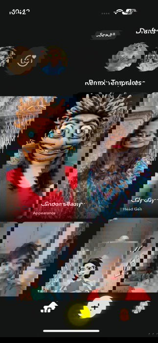 Snapchat Lens templates available in Lens Studio app. 