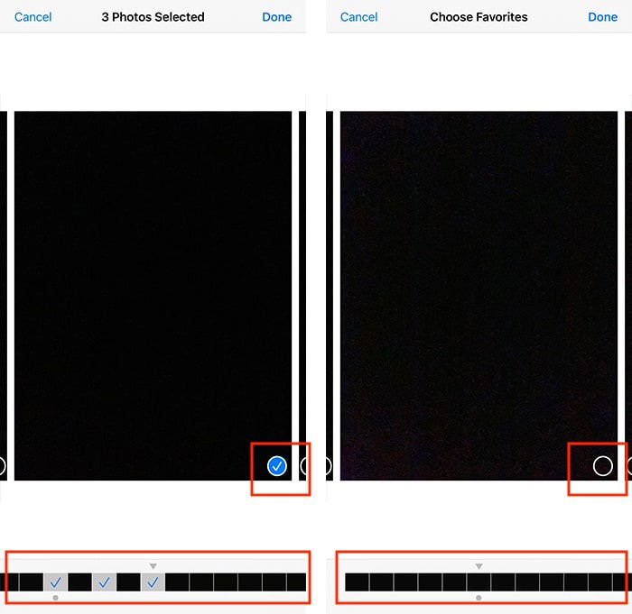 Выбор отдельных кадров из серии Burst