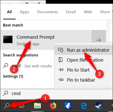 Открытие командной строки от имени администратора на Windows