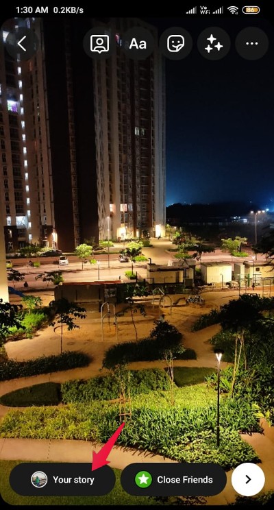 Кнопка 'Ваша история' для публикации снимка