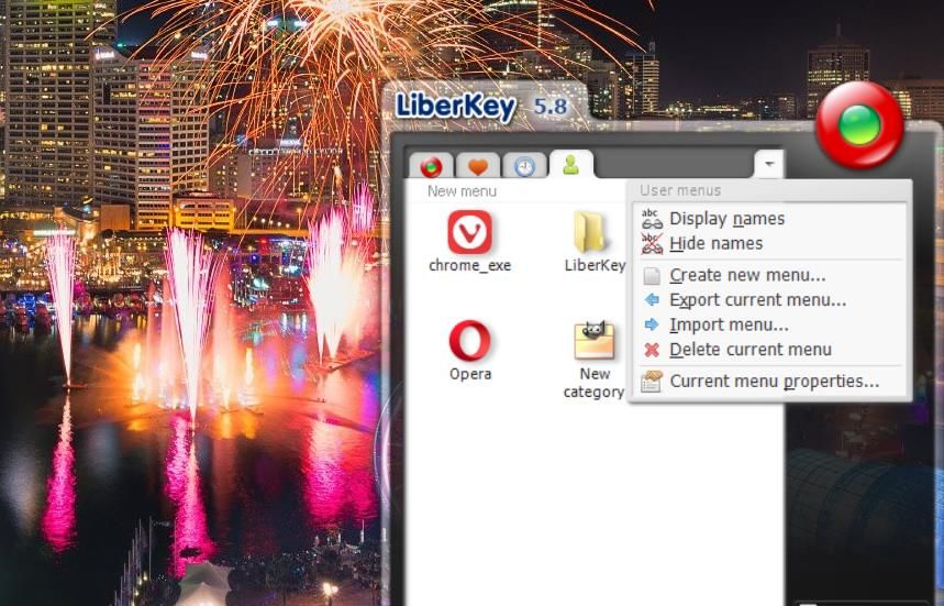 Опция Create new menu в LiberKey