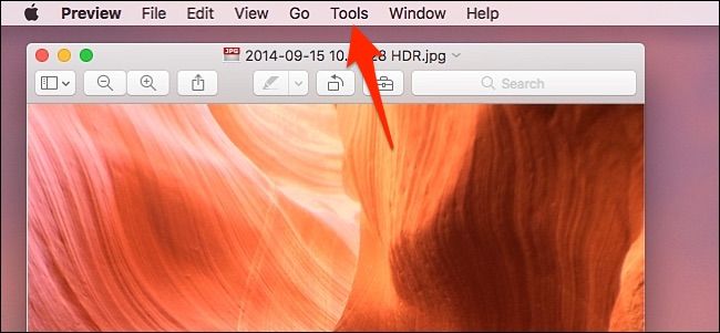 Открытие изображения в Preview на macOS