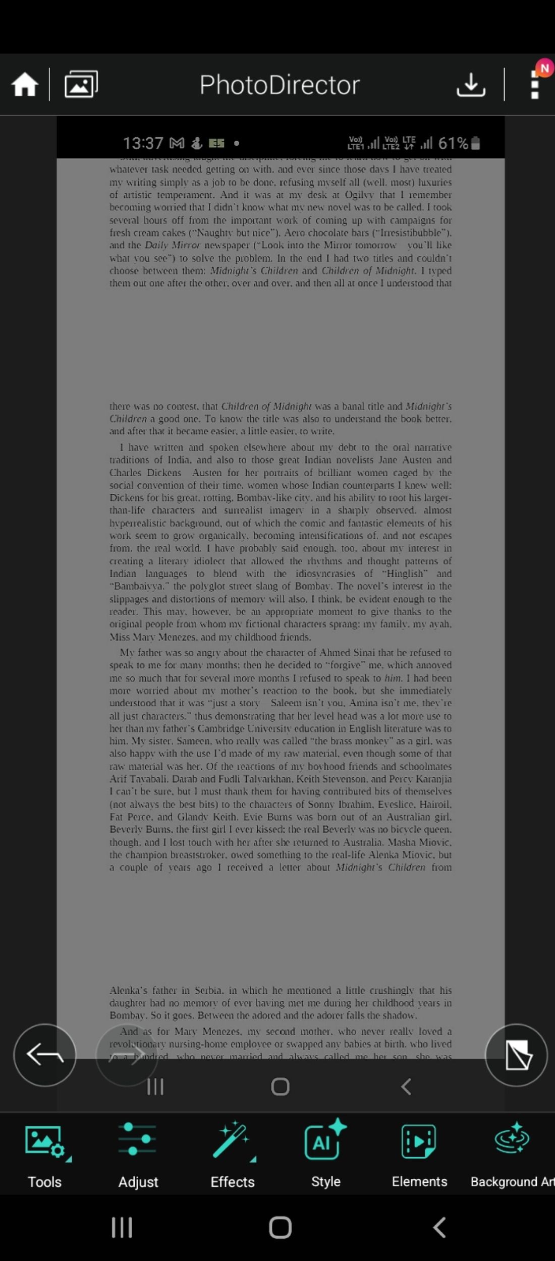 Настройка фильтров для затемнения текста