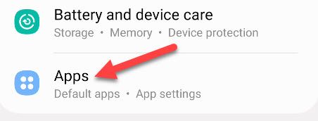 Список установленных приложений в настройках