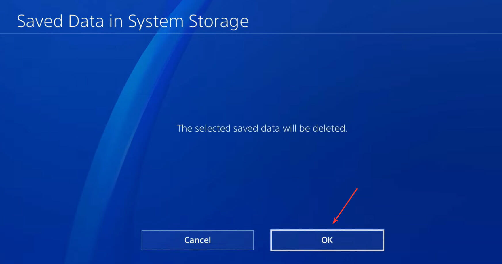 PS4 — подтверждение удаления сохранений