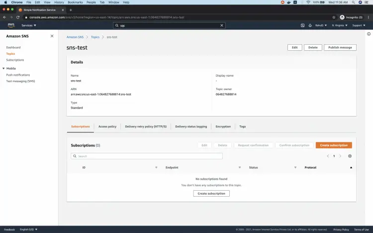 Детали темы SNS, нет подписок