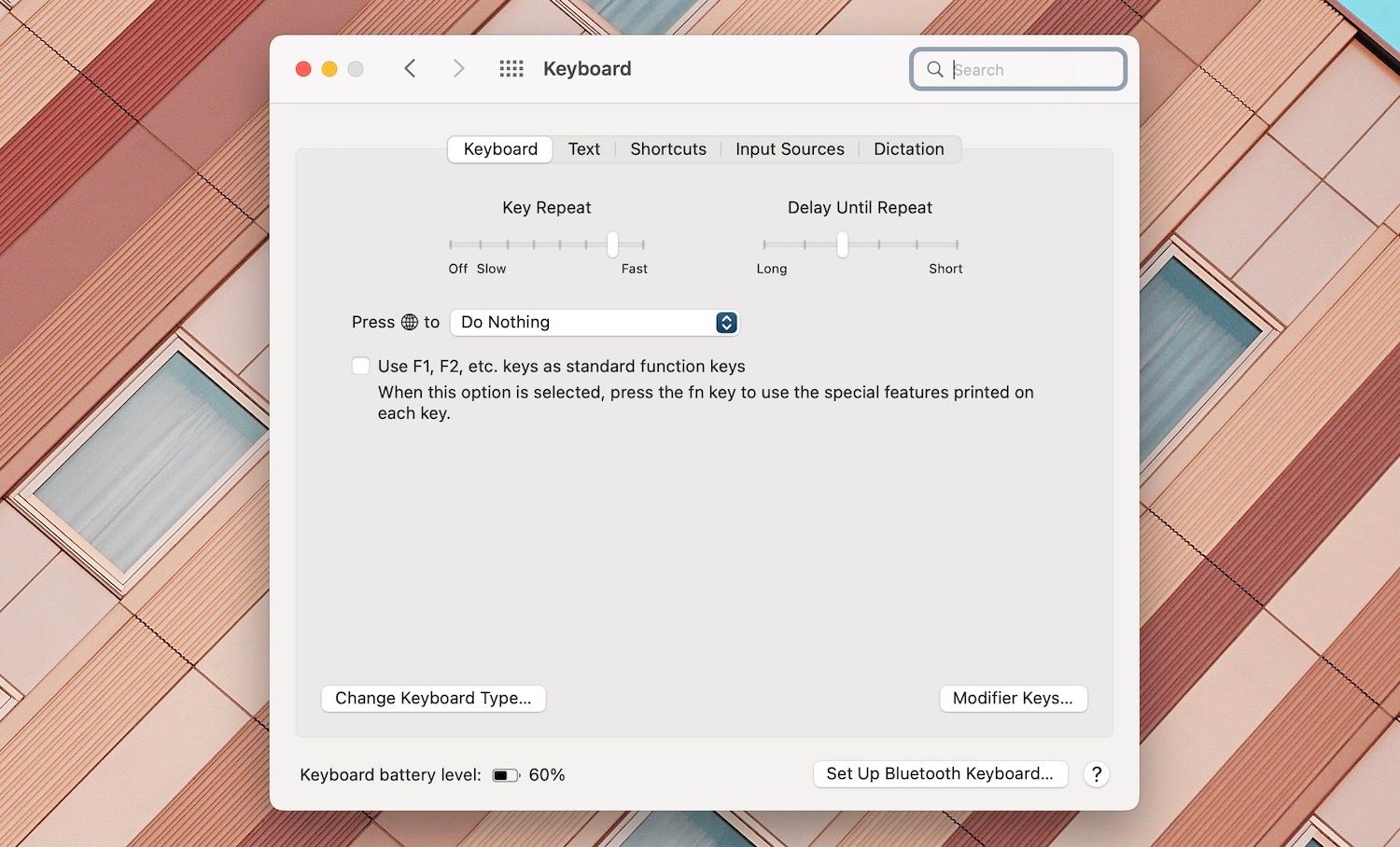 Настройки клавиатуры на Mac.
