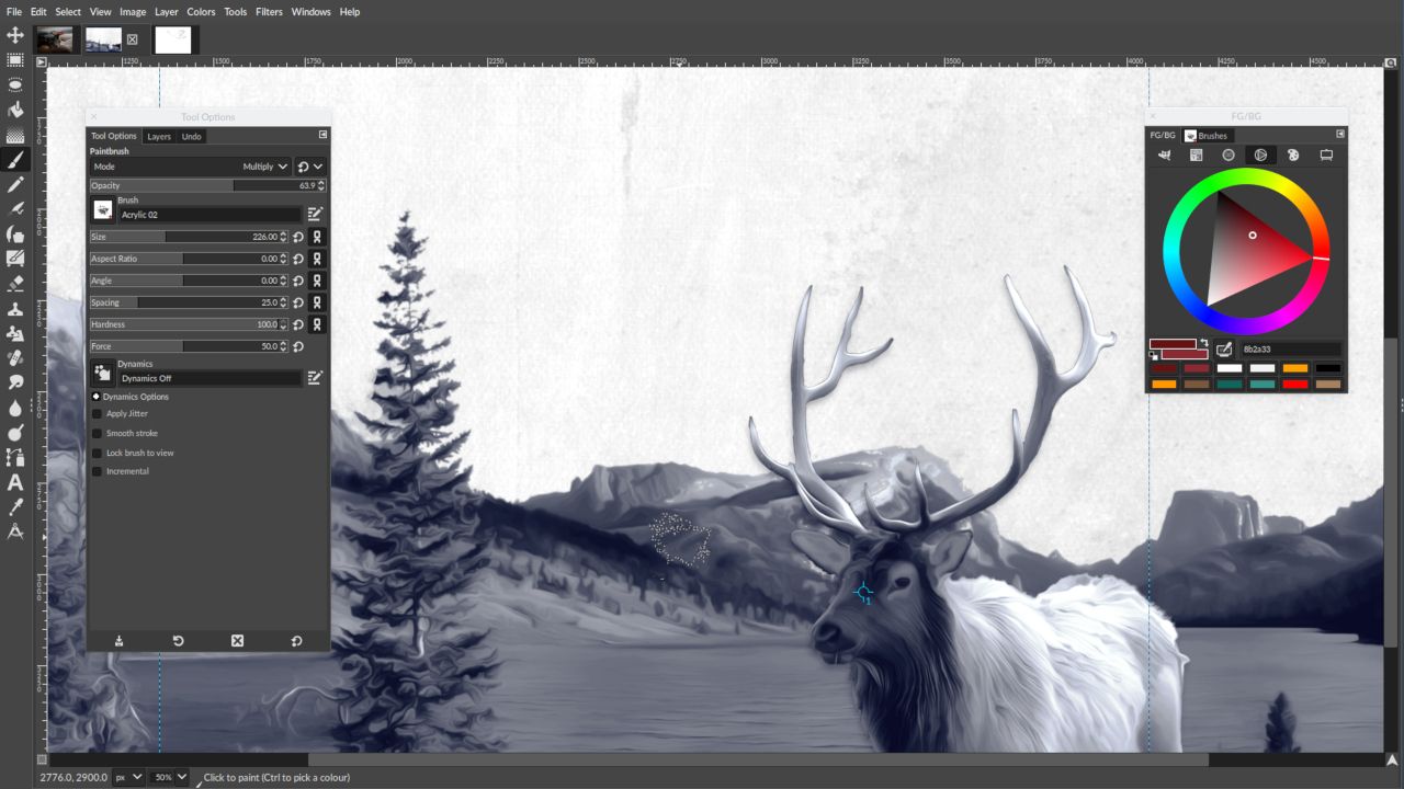 Возможный макет для художников в GIMP 2.10