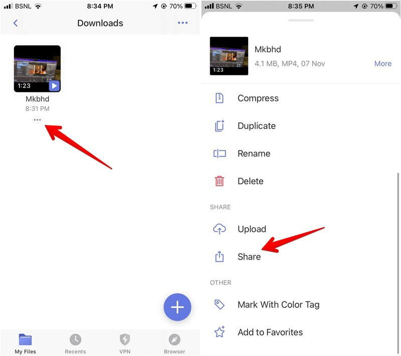 Экспорт видео из Documents в Фото на iPhone