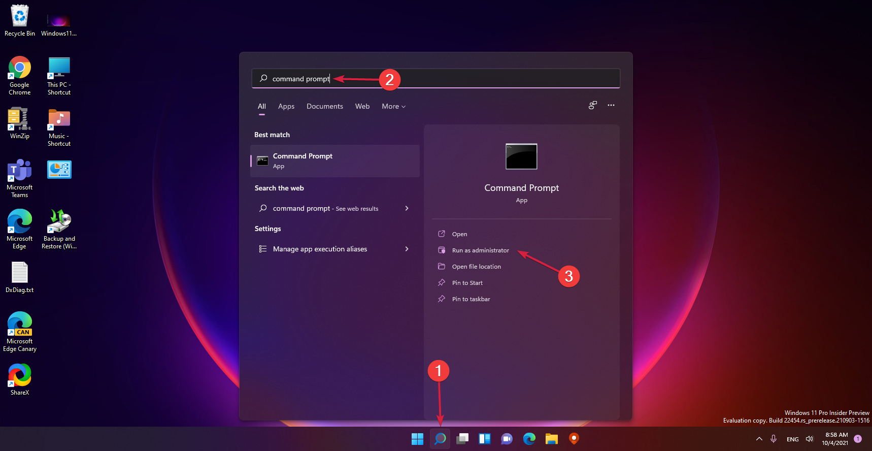 Пустой ALT для скриншота запуска ViveTool — добавлено описание ниже