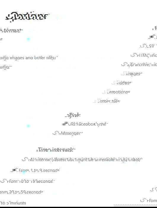 Настройка формата, стиля и интервалов в расширении Messages Saver.