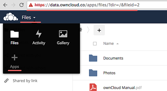 Добавление приложений в ownCloud