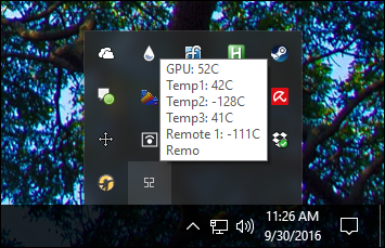Иконка в трее SpeedFan