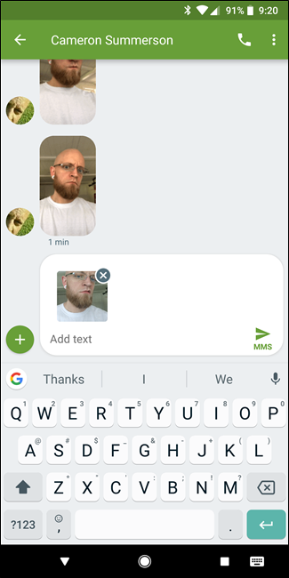 Предпросмотр GIF в сообщении на Android