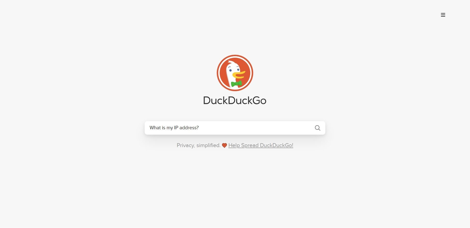 Запрос «Какой у меня IP‑адрес?» в DuckDuckGo