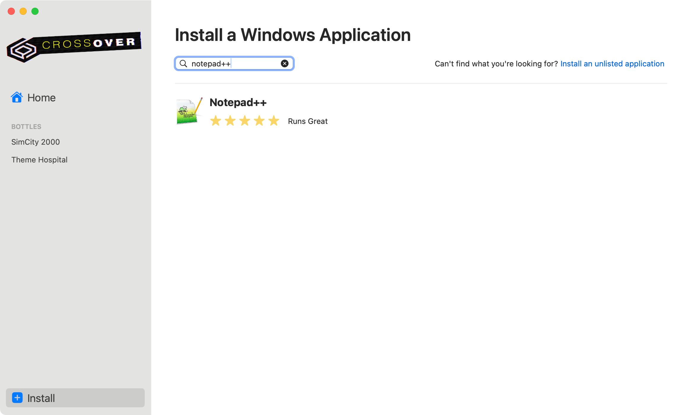 Notepad++ в CrossOver