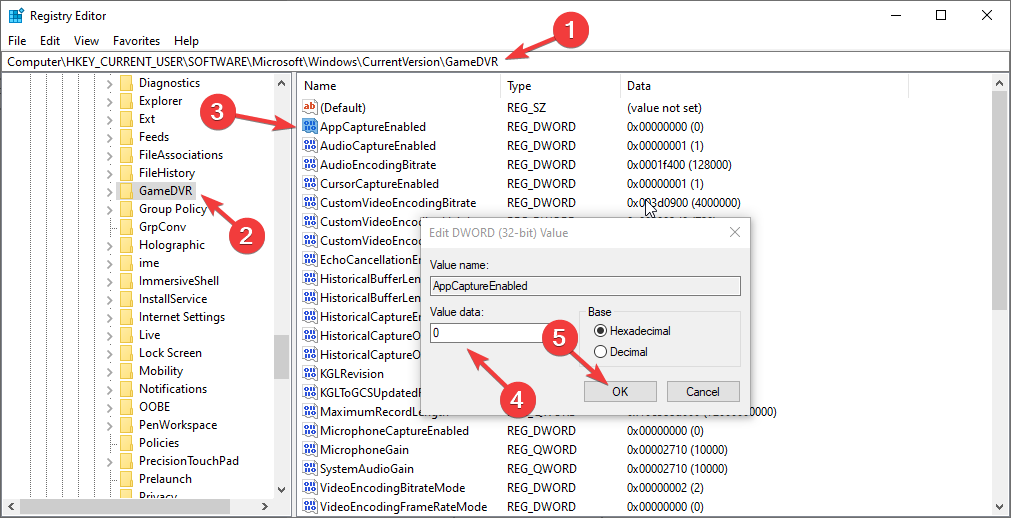 Параметр AppCaptureEnabled в реестре