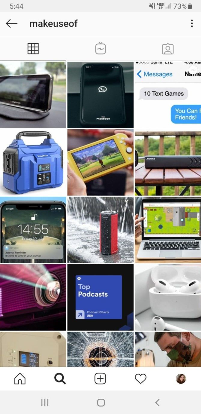 Пример последних публикаций в Instagram