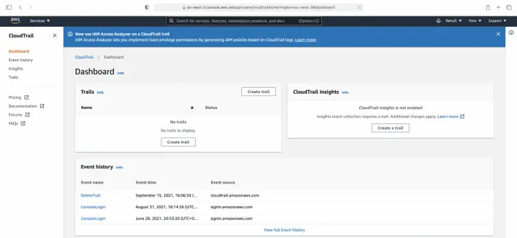 Кнопка создания Trail