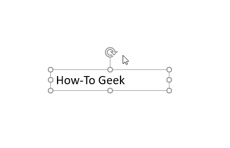 GIF: вращение текста вручную с помощью маркера вращения