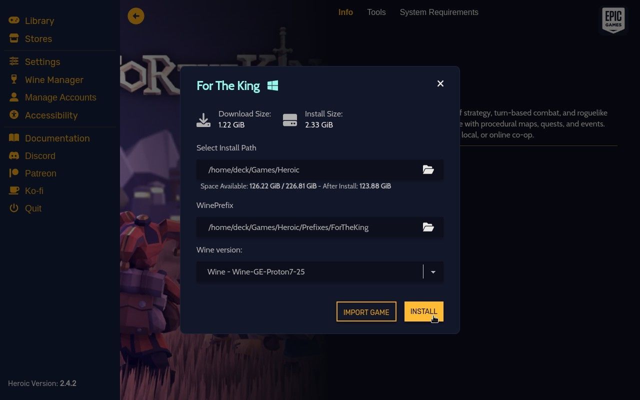 Install Epic Games on Steam Deck