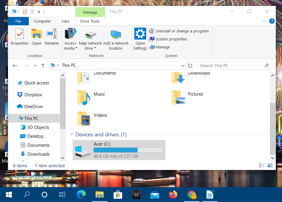 Проводник Windows: подключённое Android-устройство и папка com.facebook.orca
