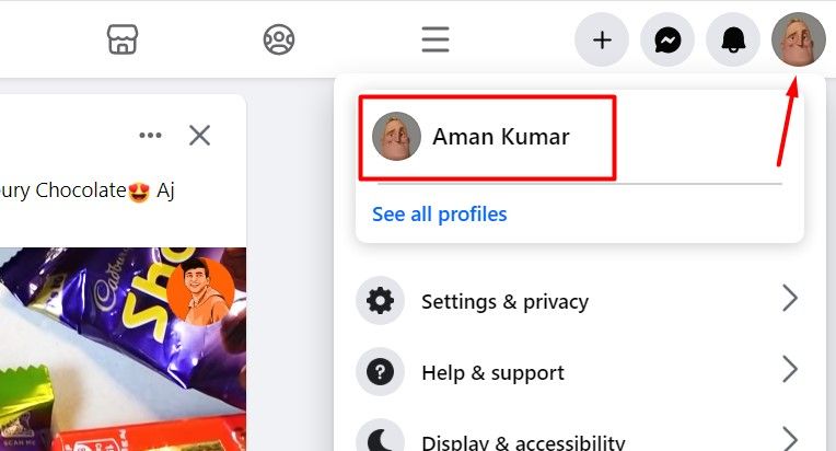 Profile name on Facebook.