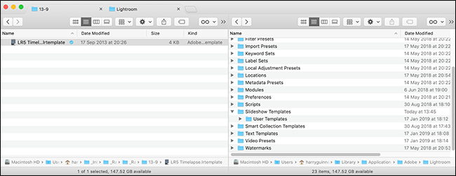 Найдите папку шаблонов и поместите файлы пресетов туда