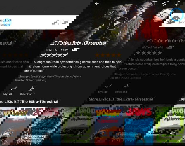 Touch Lock активирован для Netflix: инструкция на экране