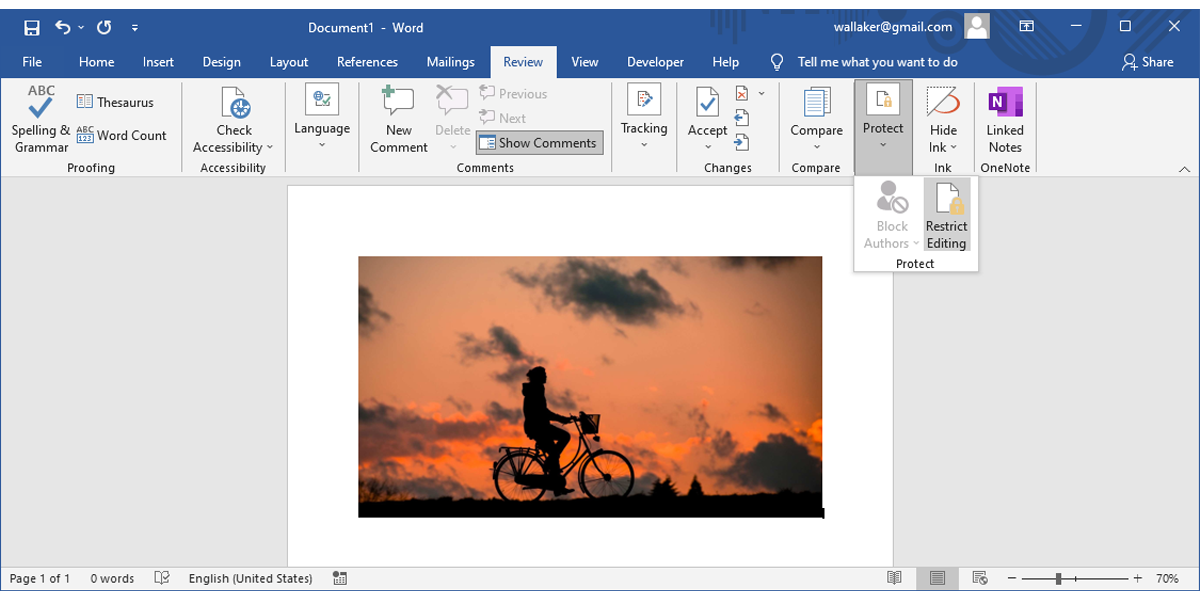 Окно ограничения редактирования в Word