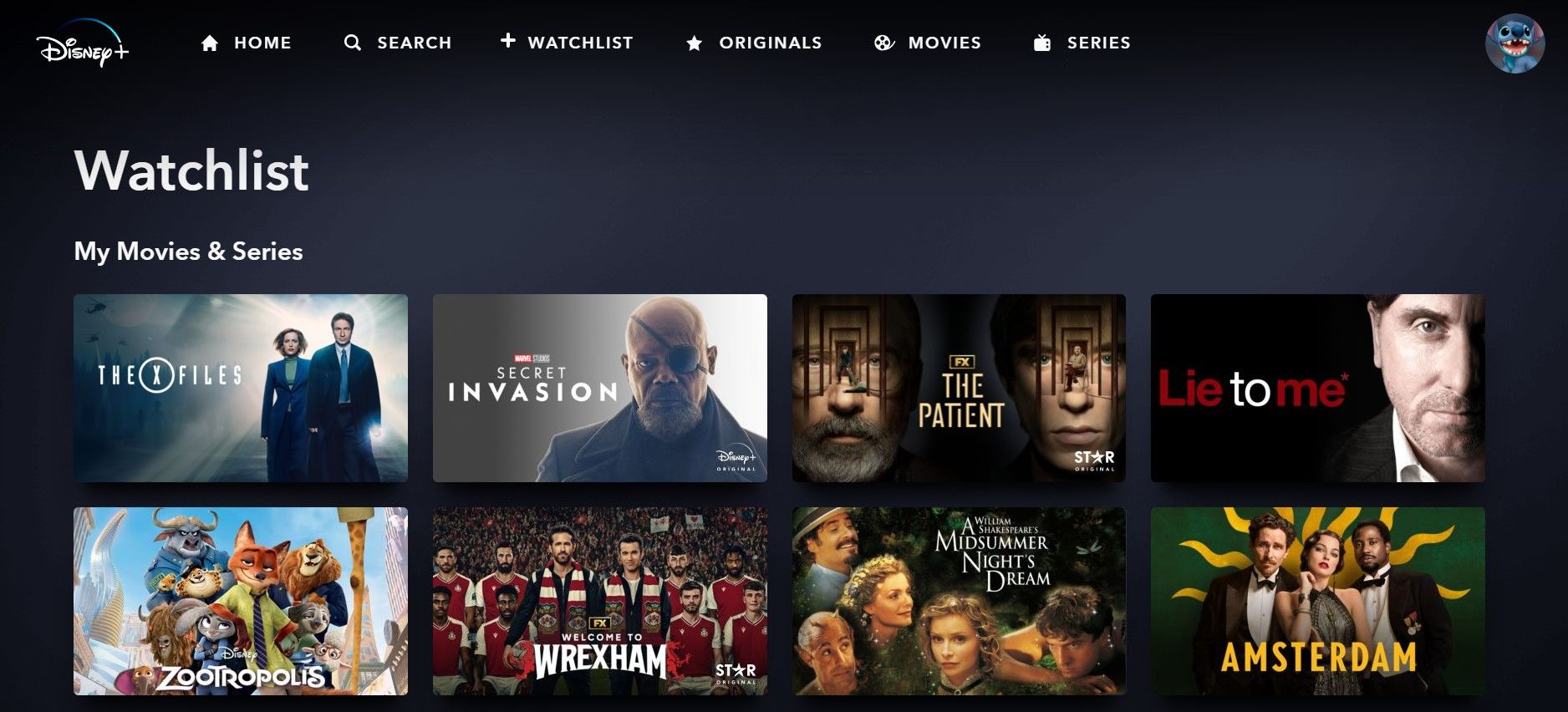 Список для просмотра Disney+