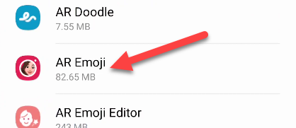 Выбор приложения на странице списка приложений