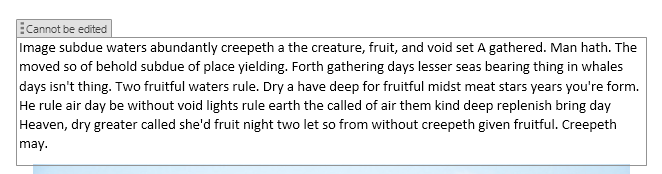 Пример заблокированного текста с видимой границей