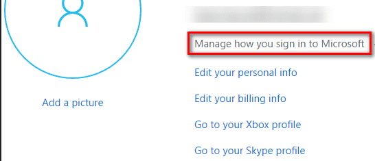Список способов входа и алиасов в аккаунте Microsoft