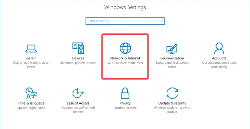 Настройки Windows — Сеть и Интернет