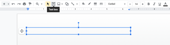 Text box inserted on a slide